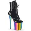 Pleaser - FLAMINGO1020RC Platform Boots, Pole dance shoes - Black/Rainbow Product image